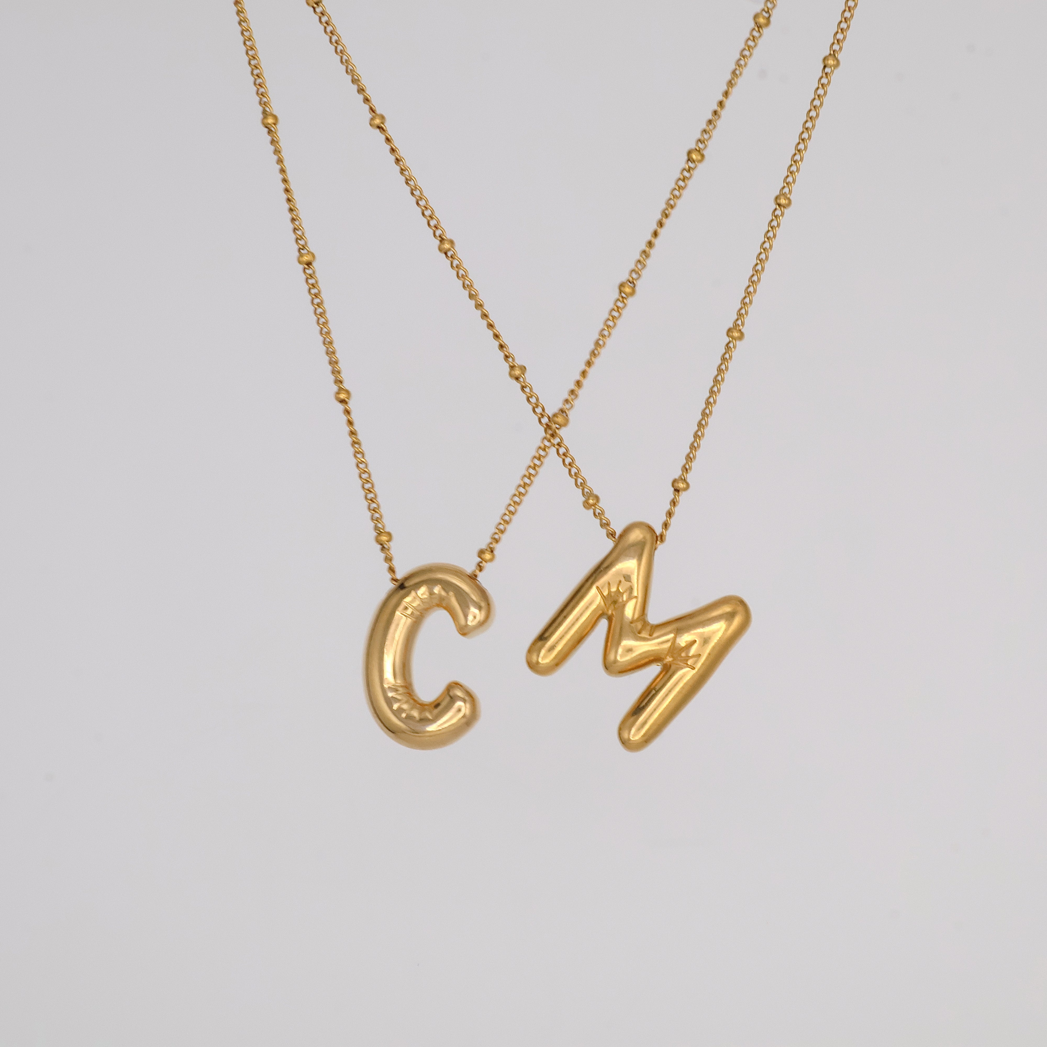 Bubble Letter Necklace (Gold)