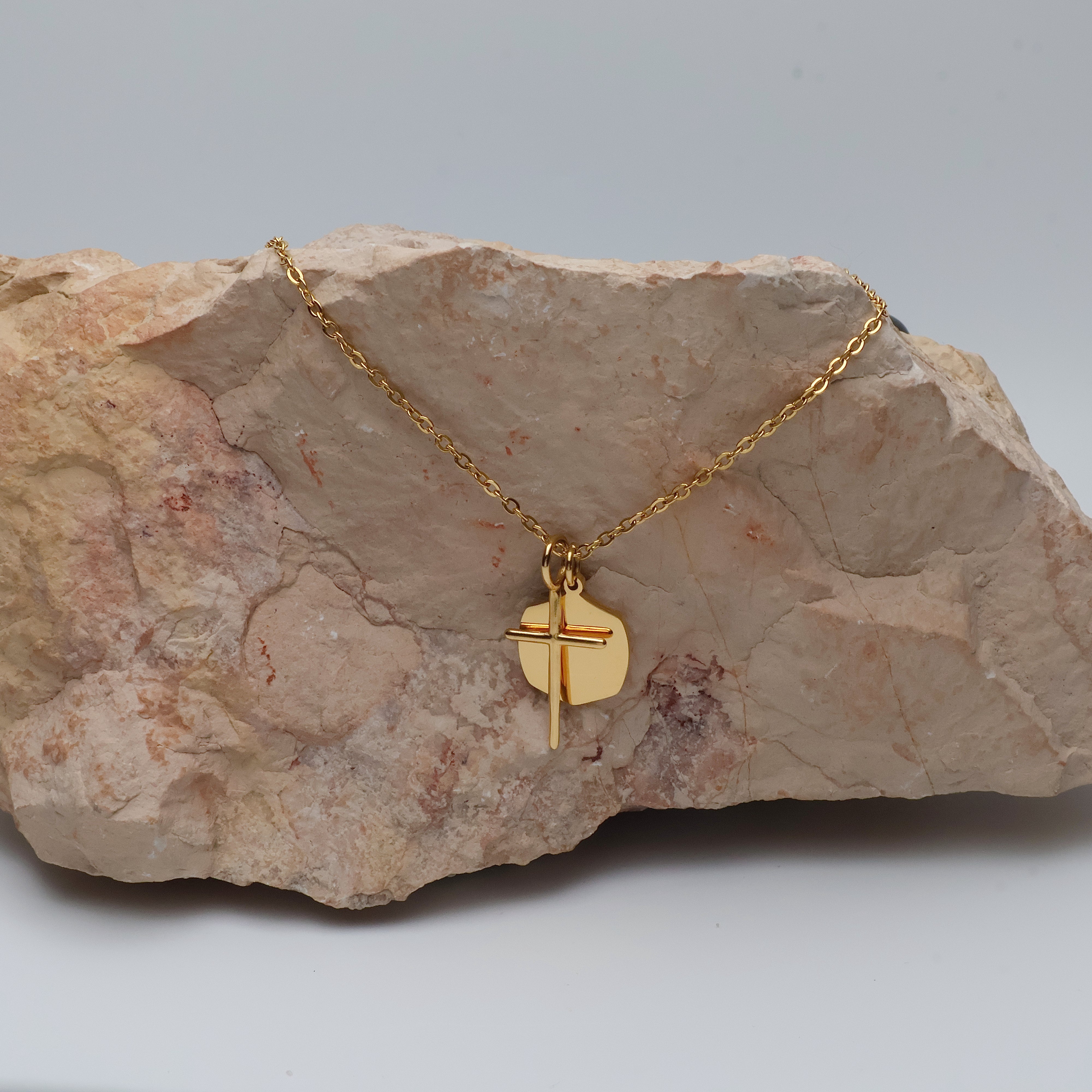 Cross Prism Necklace (Gold)