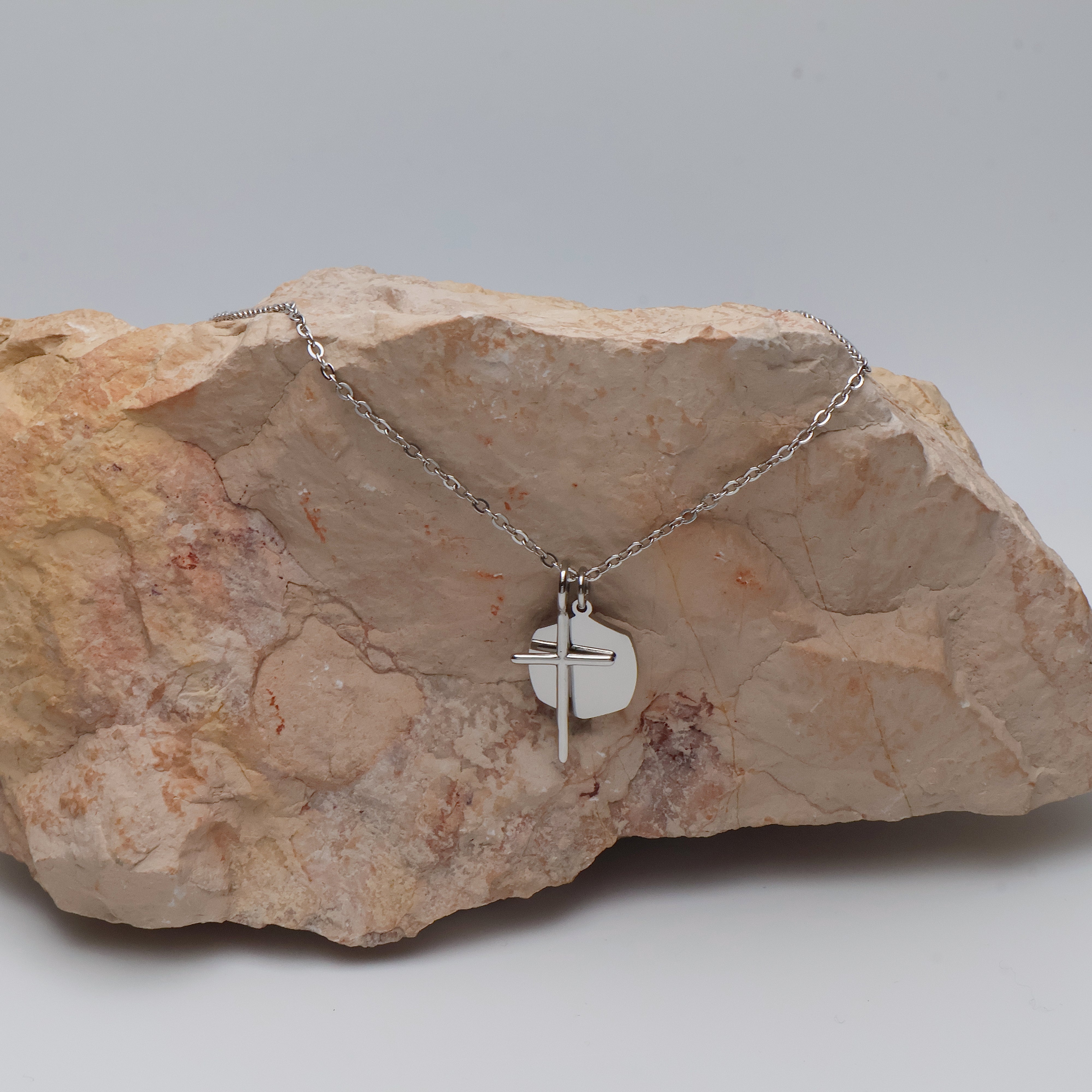 Cross Prism Necklace (Silver)
