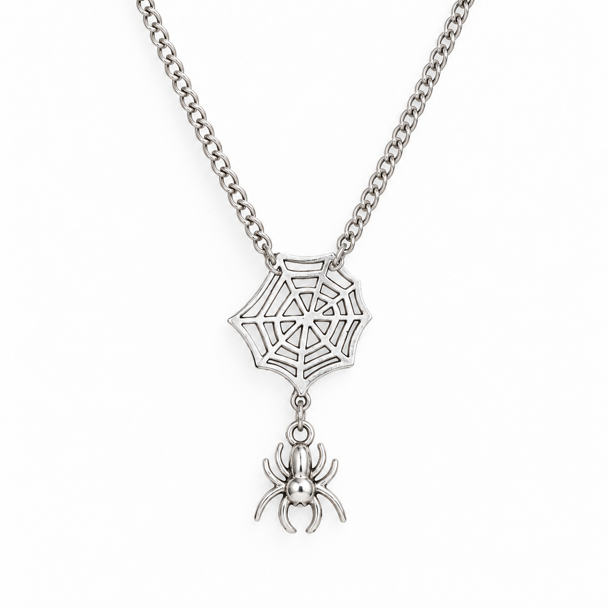 Spider Web Drop Necklace