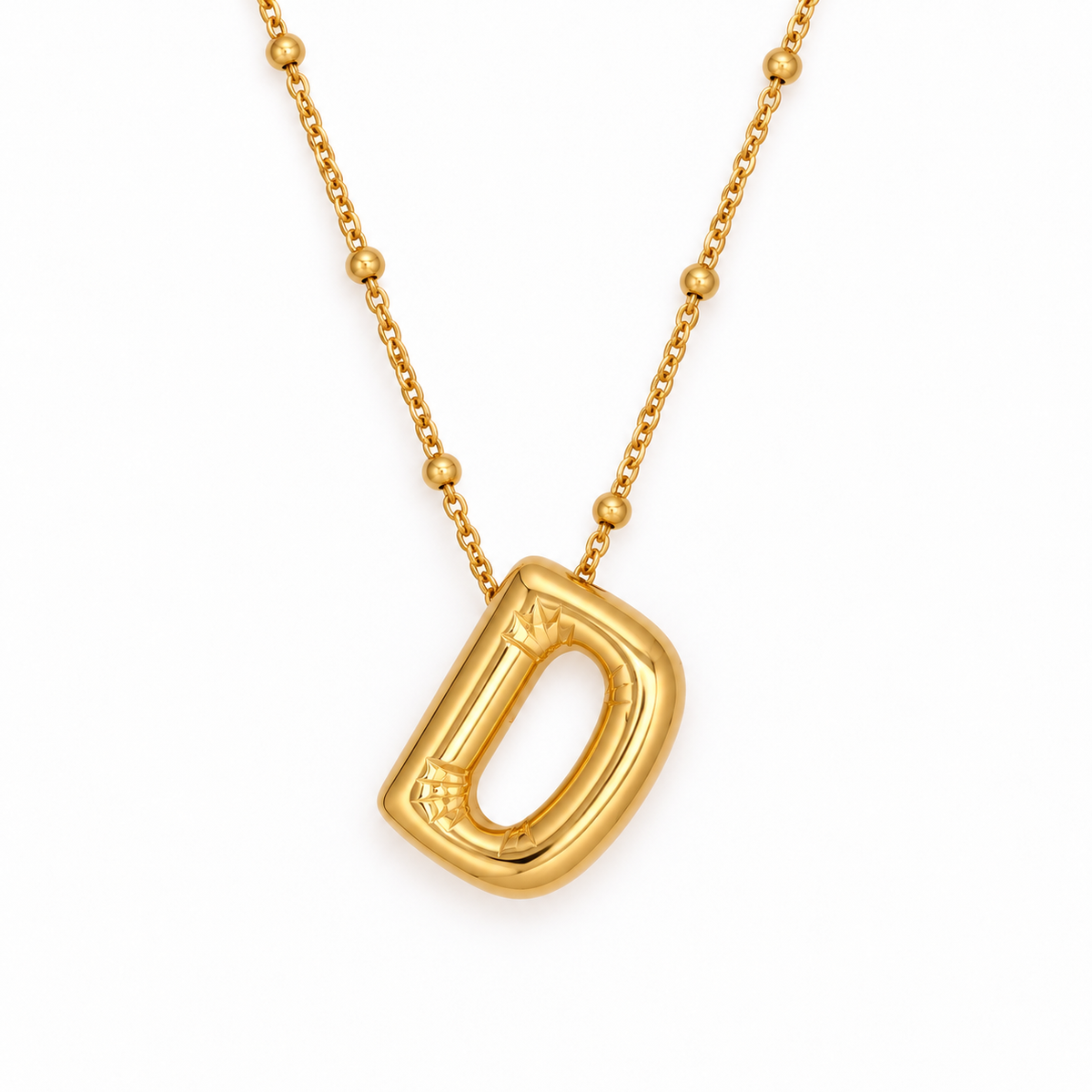 Bubble Letter Necklace (Gold)