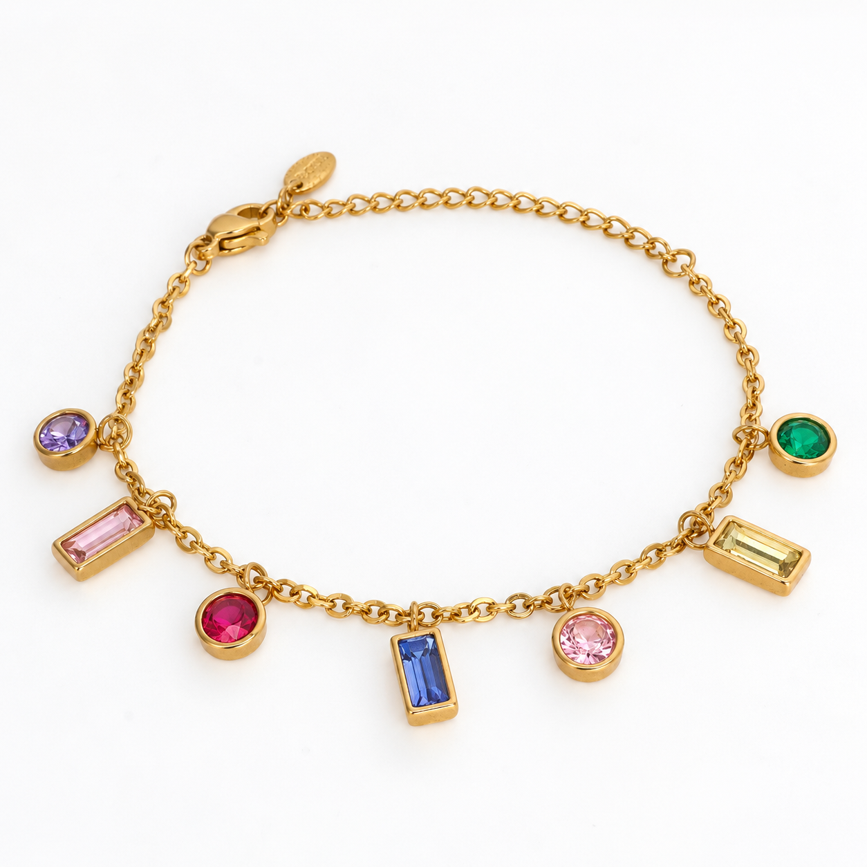 Bejeweled Charm Bracelet (Gold)