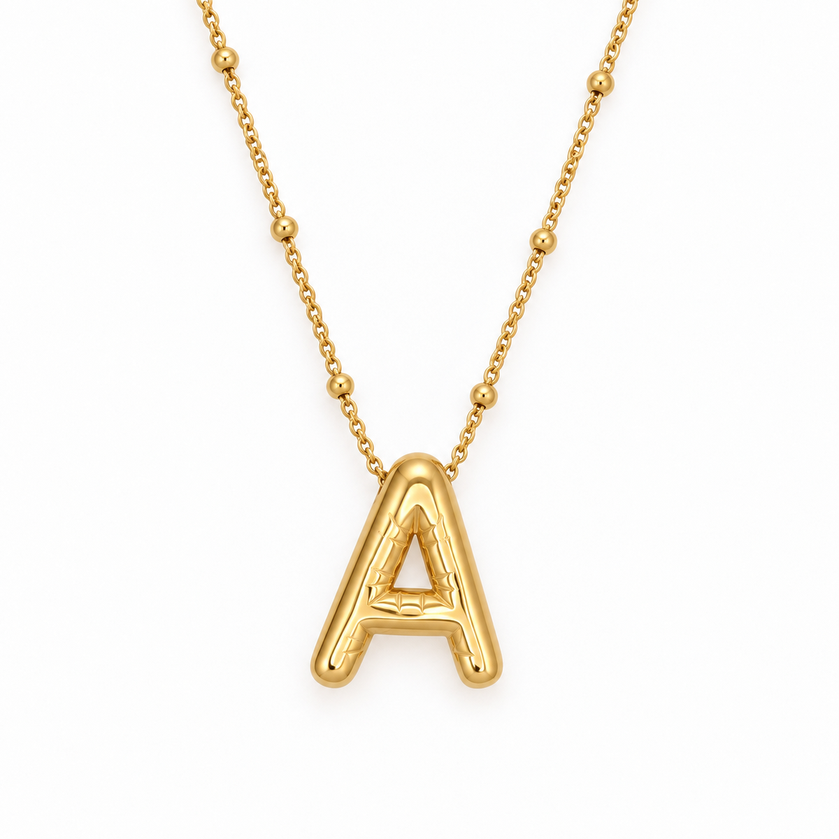 Bubble Letter Necklace (Gold)