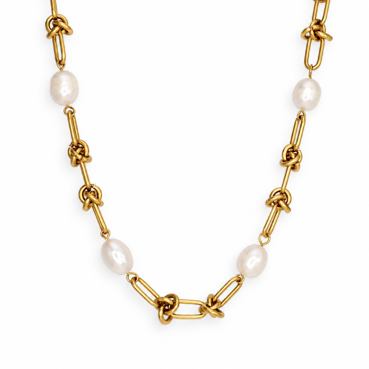 Pearl Weave Necklace (Gold)