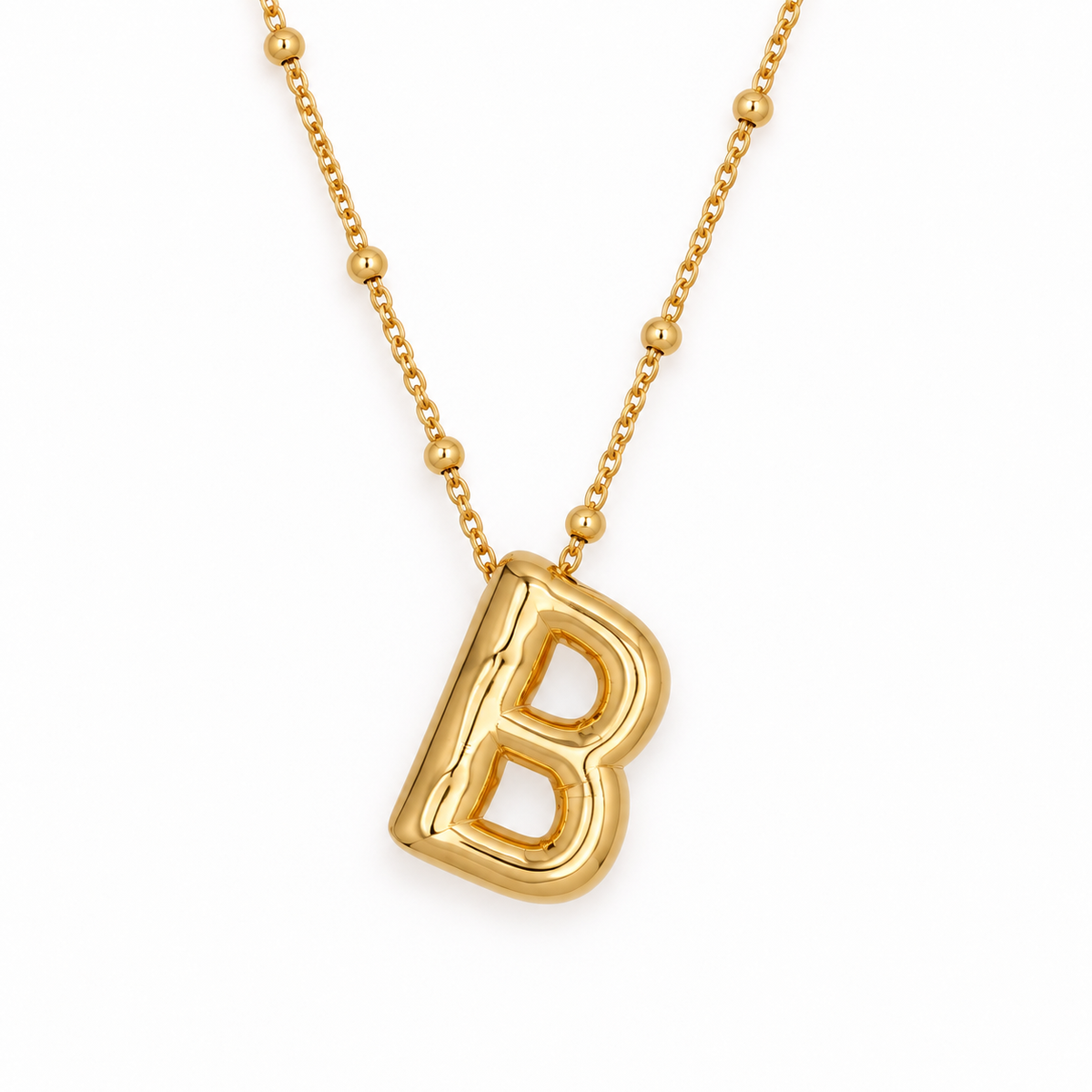 Bubble Letter Necklace (Gold)