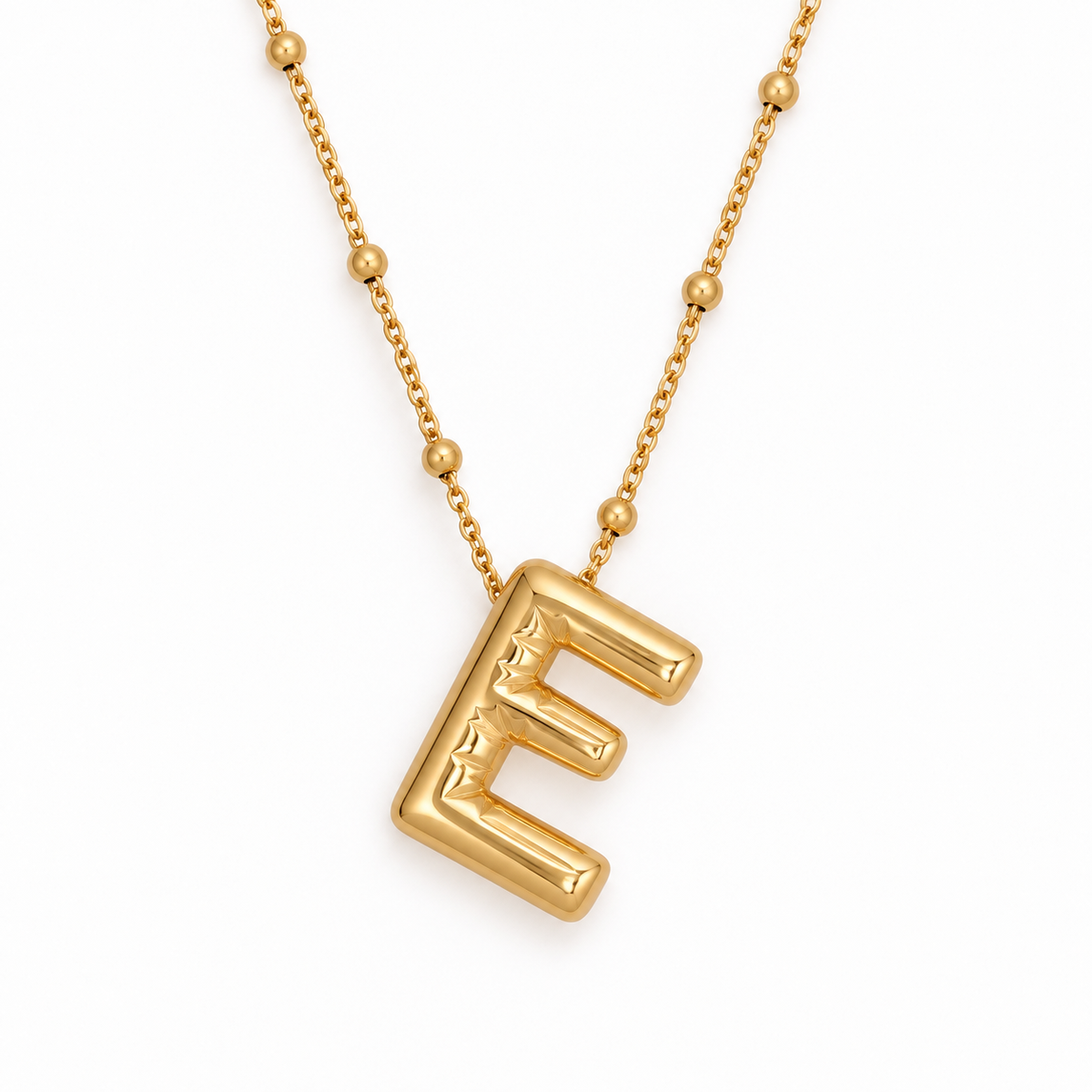 Bubble Letter Necklace (Gold)
