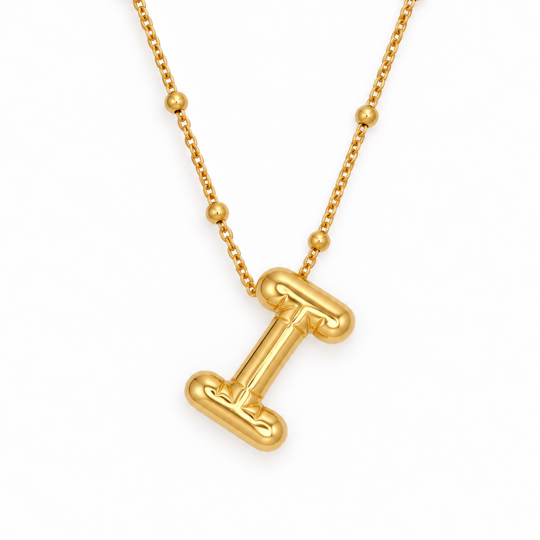 Bubble Letter Necklace (Gold)