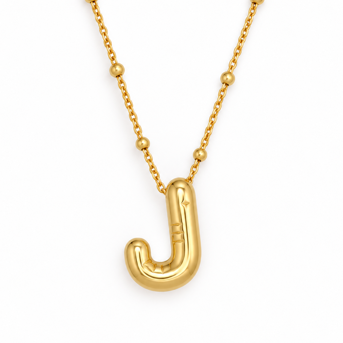 Bubble Letter Necklace (Gold)