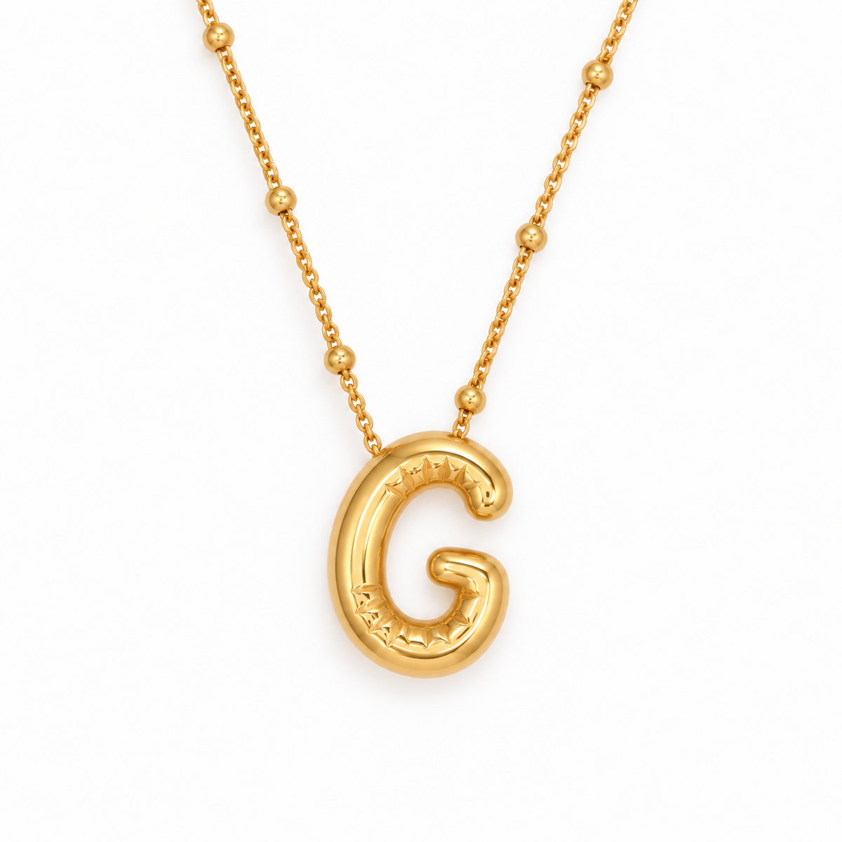 Bubble Letter Necklace (Gold)