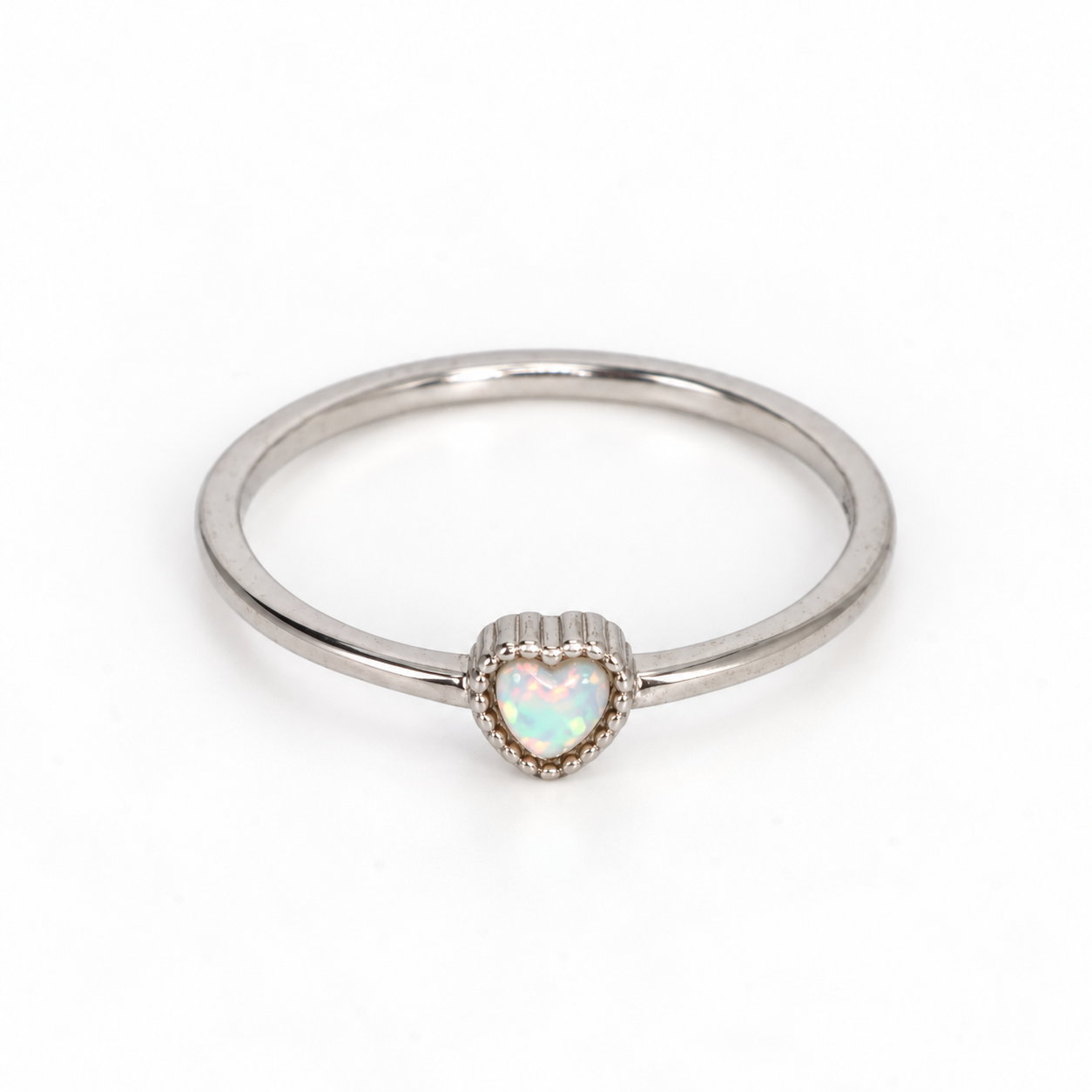 Heart Opal Ring (Silver)