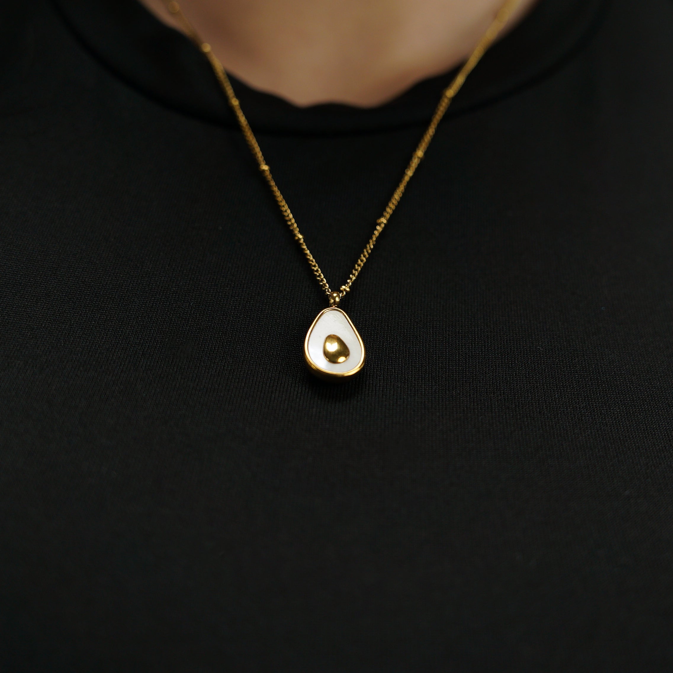 Avocado Charm Necklace (Gold)