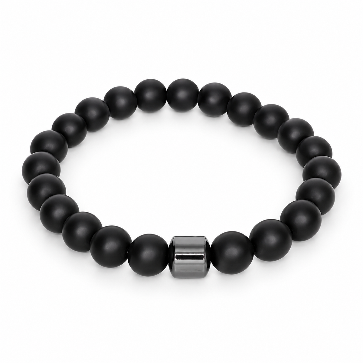 Matte Black Bead Bracelet