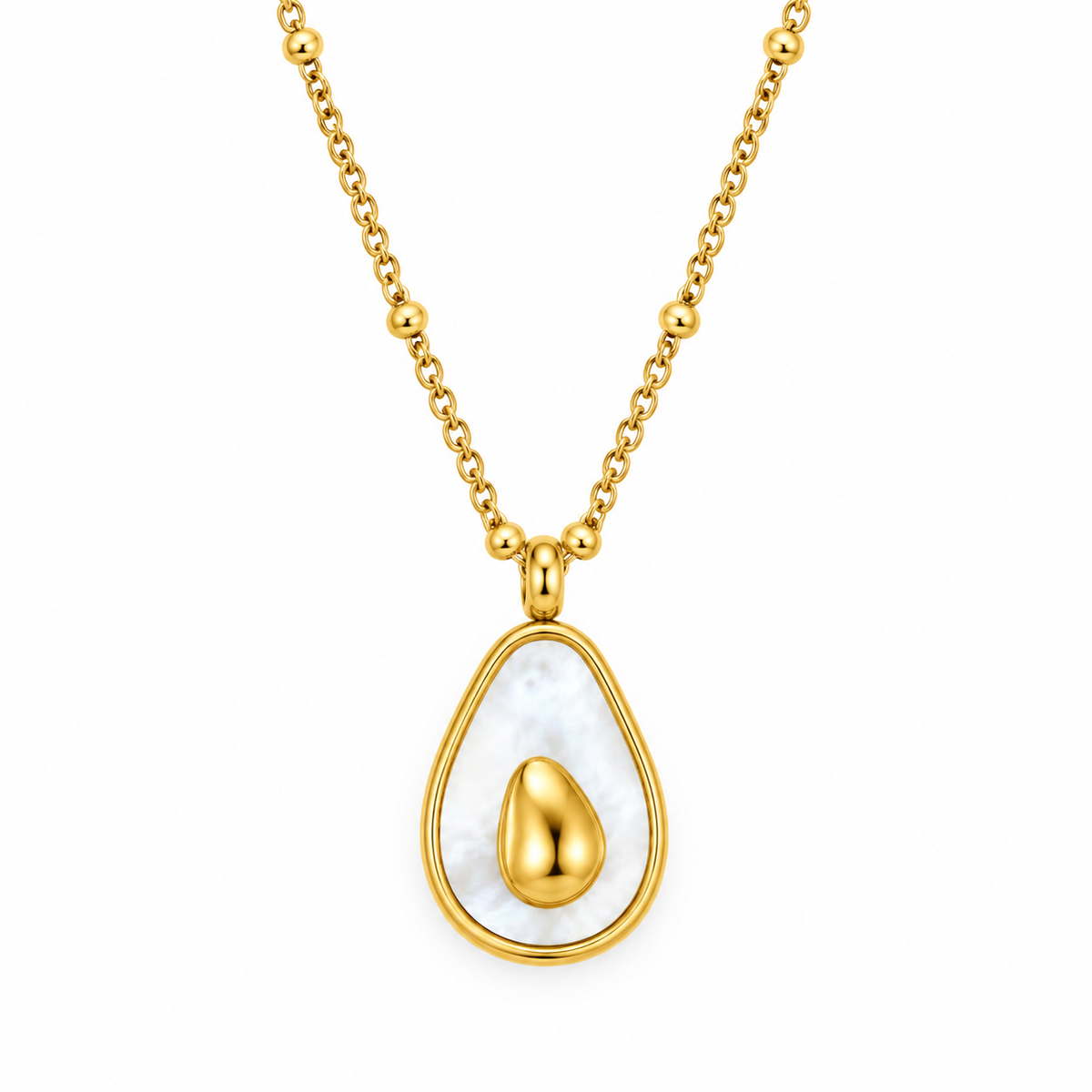 Avocado Charm Necklace (Gold)
