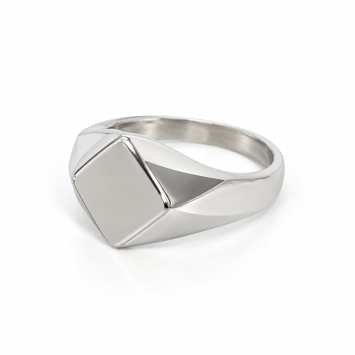 Diamond Signet Ring (Silver)