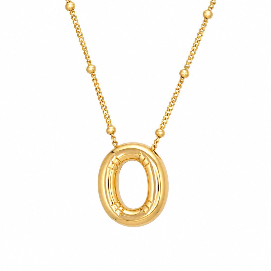 Bubble Letter Necklace (Gold)