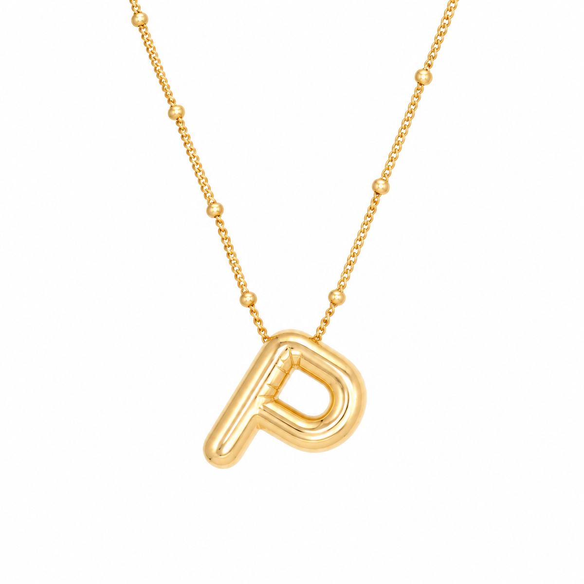 Bubble Letter Necklace (Gold)