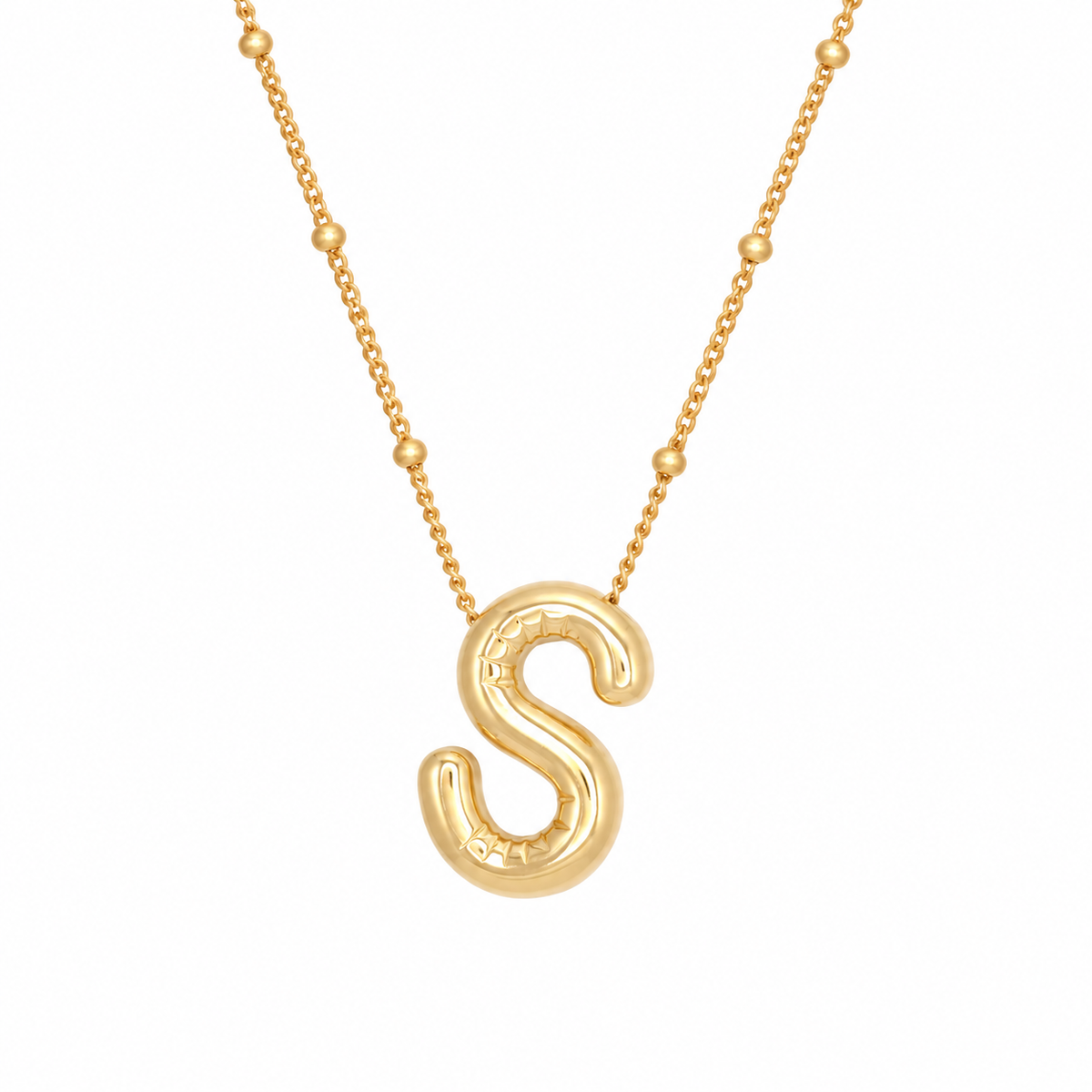 Bubble Letter Necklace (Gold)