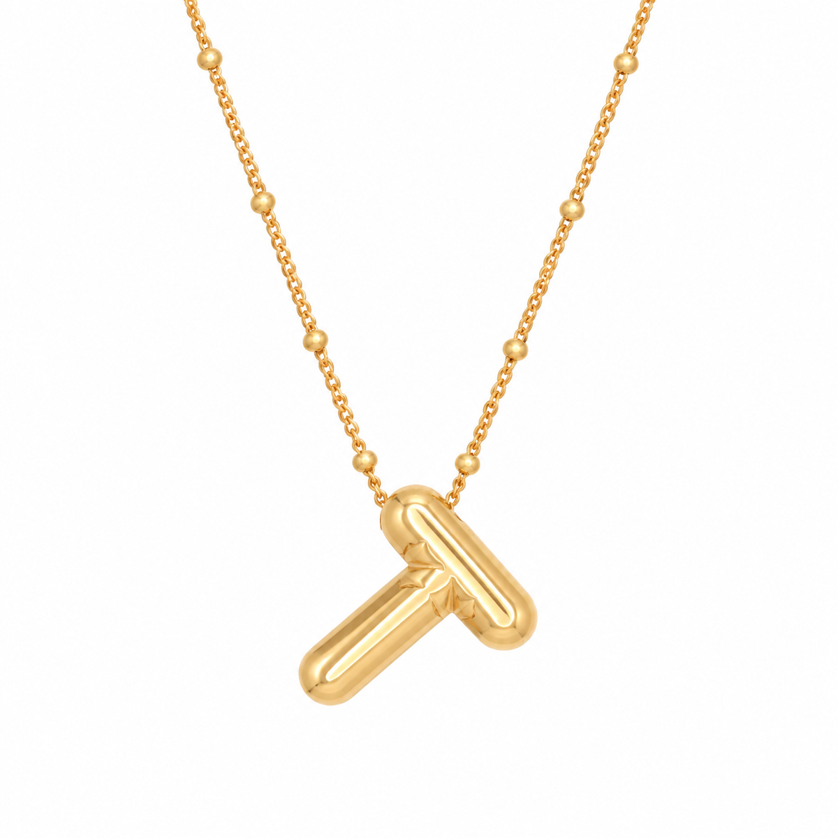 Bubble Letter Necklace (Gold)