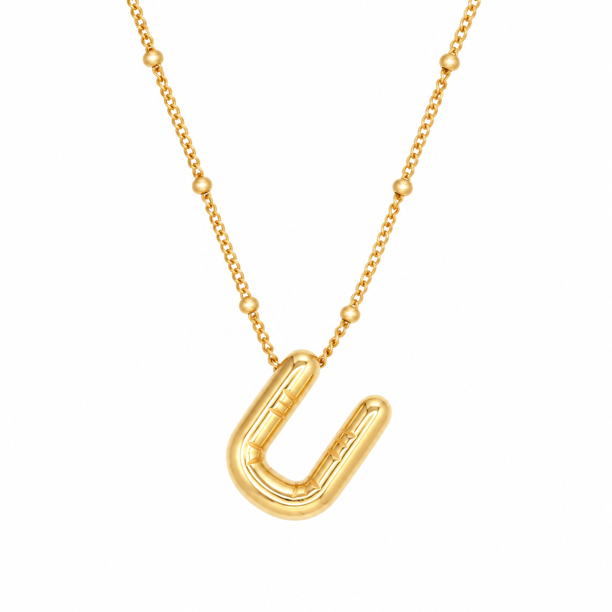 Bubble Letter Necklace (Gold)