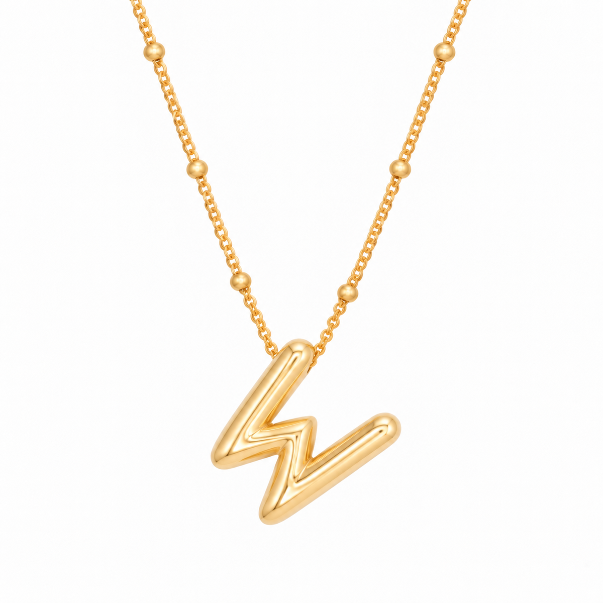 Bubble Letter Necklace (Gold)