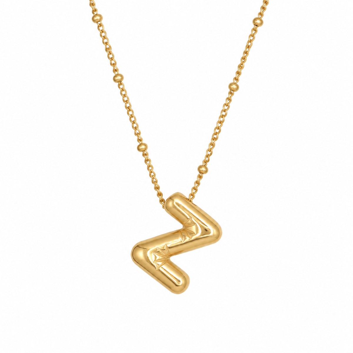 Bubble Letter Necklace (Gold)