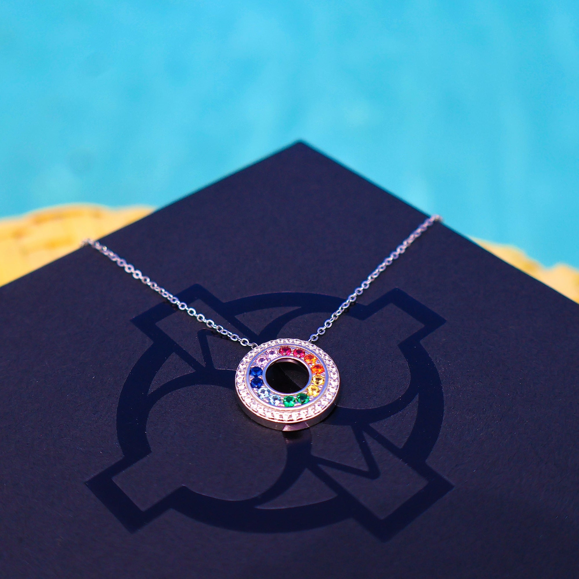 Pride Circle Charm Necklace (Silver)