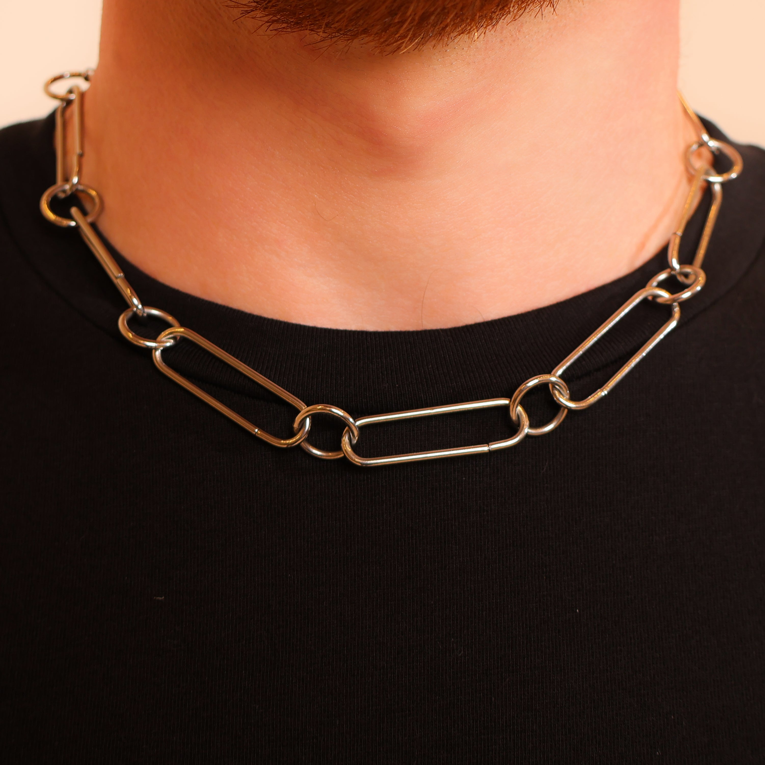 Steel Loop Choker Necklace (Silver)