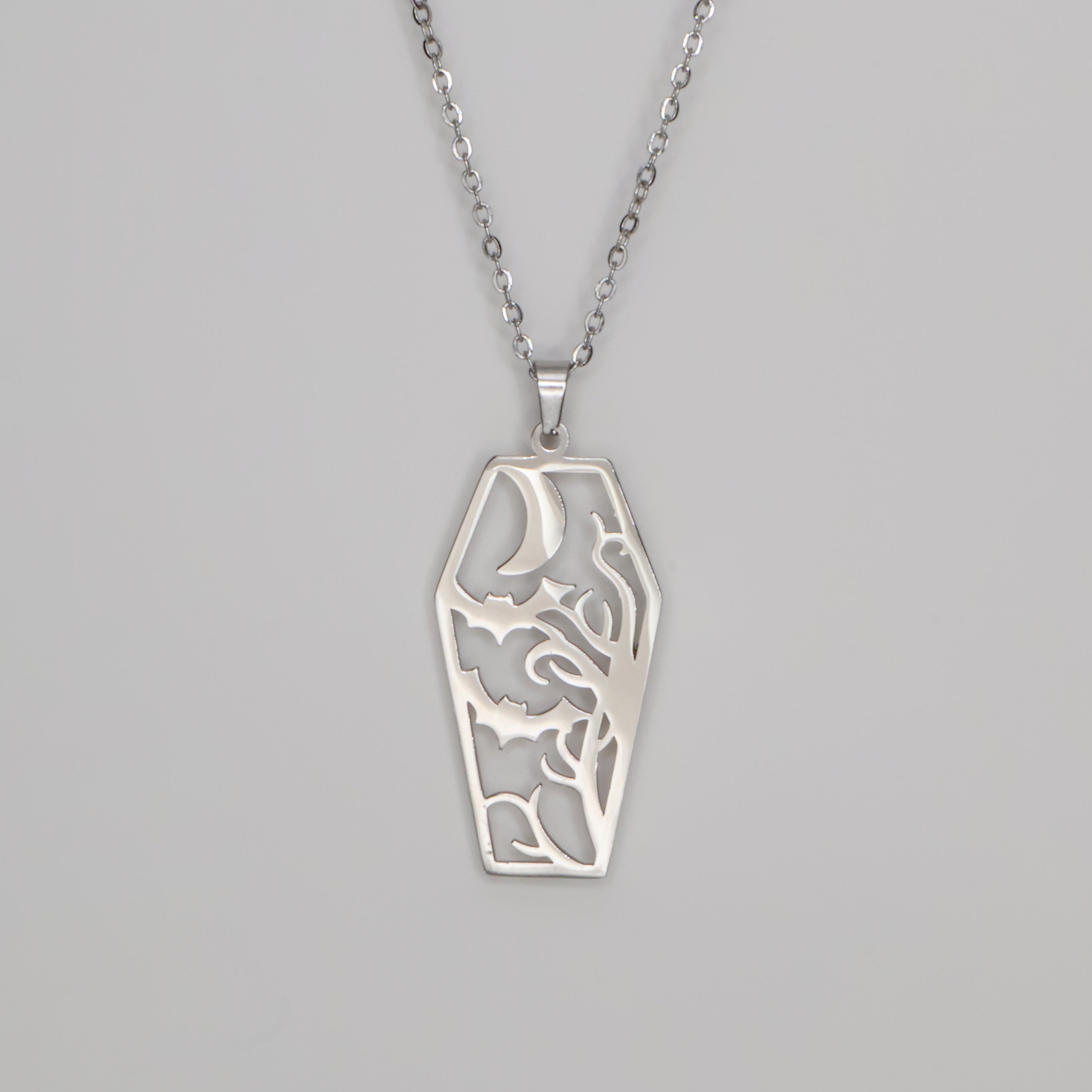 Lunar Coffin Necklace (Silver)