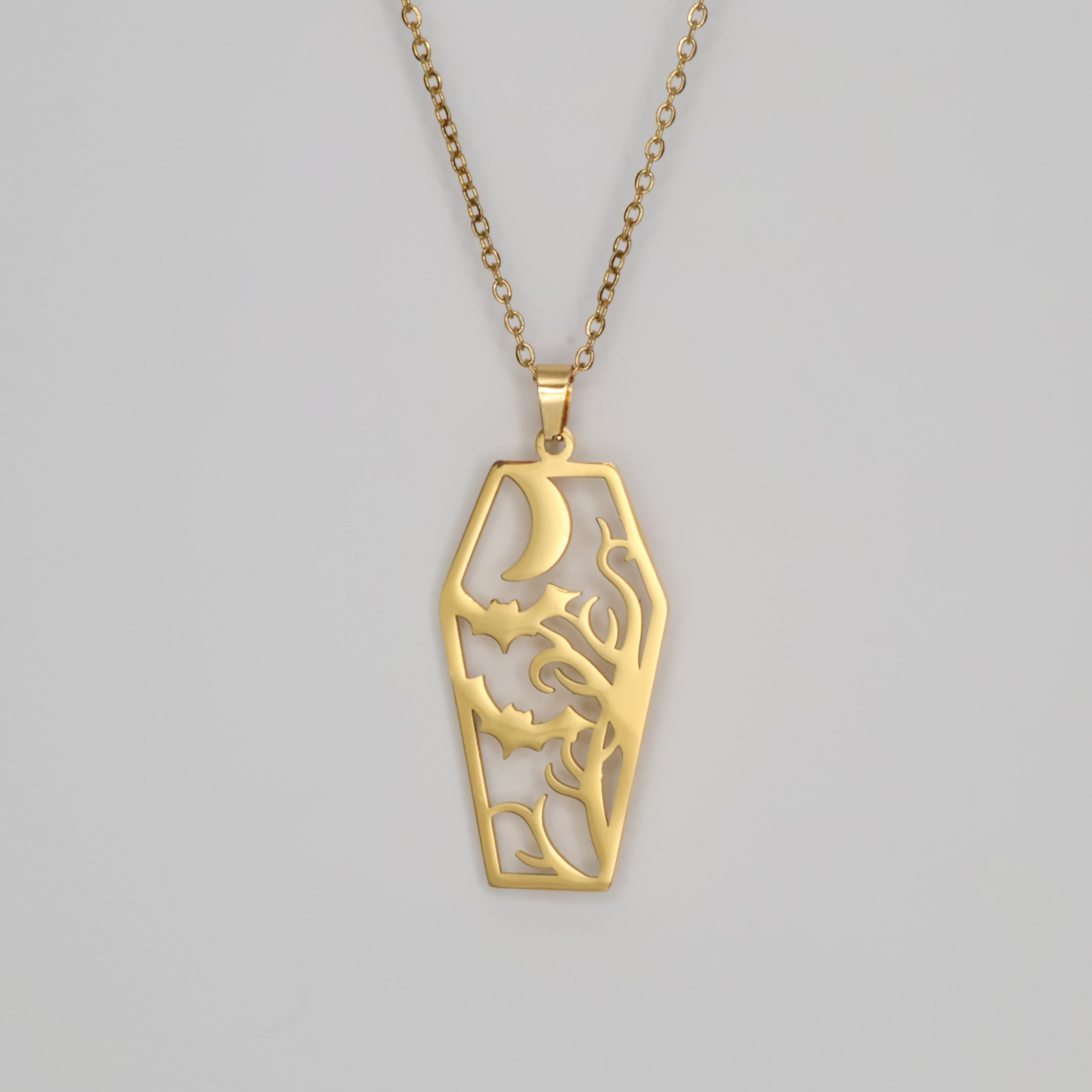 Lunar Coffin Necklace (Gold)