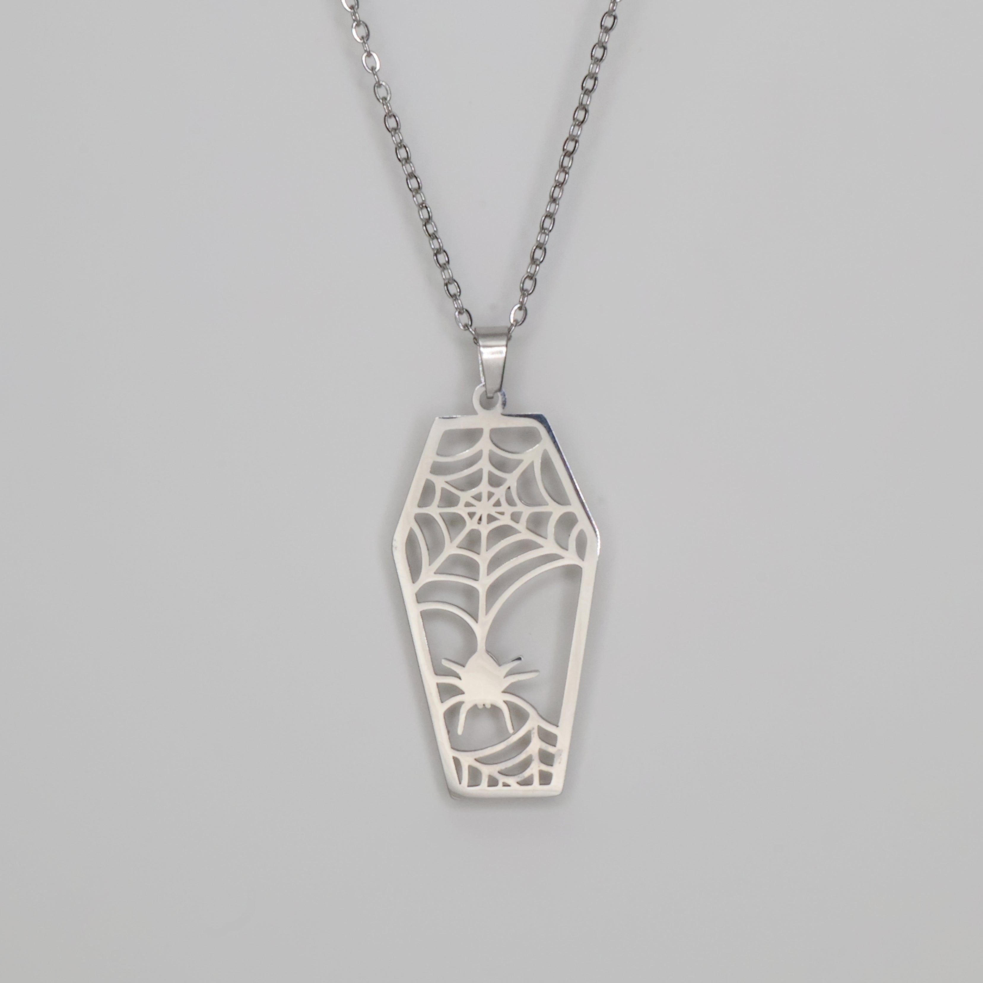 Arachnid Coffin Necklace (Silver)