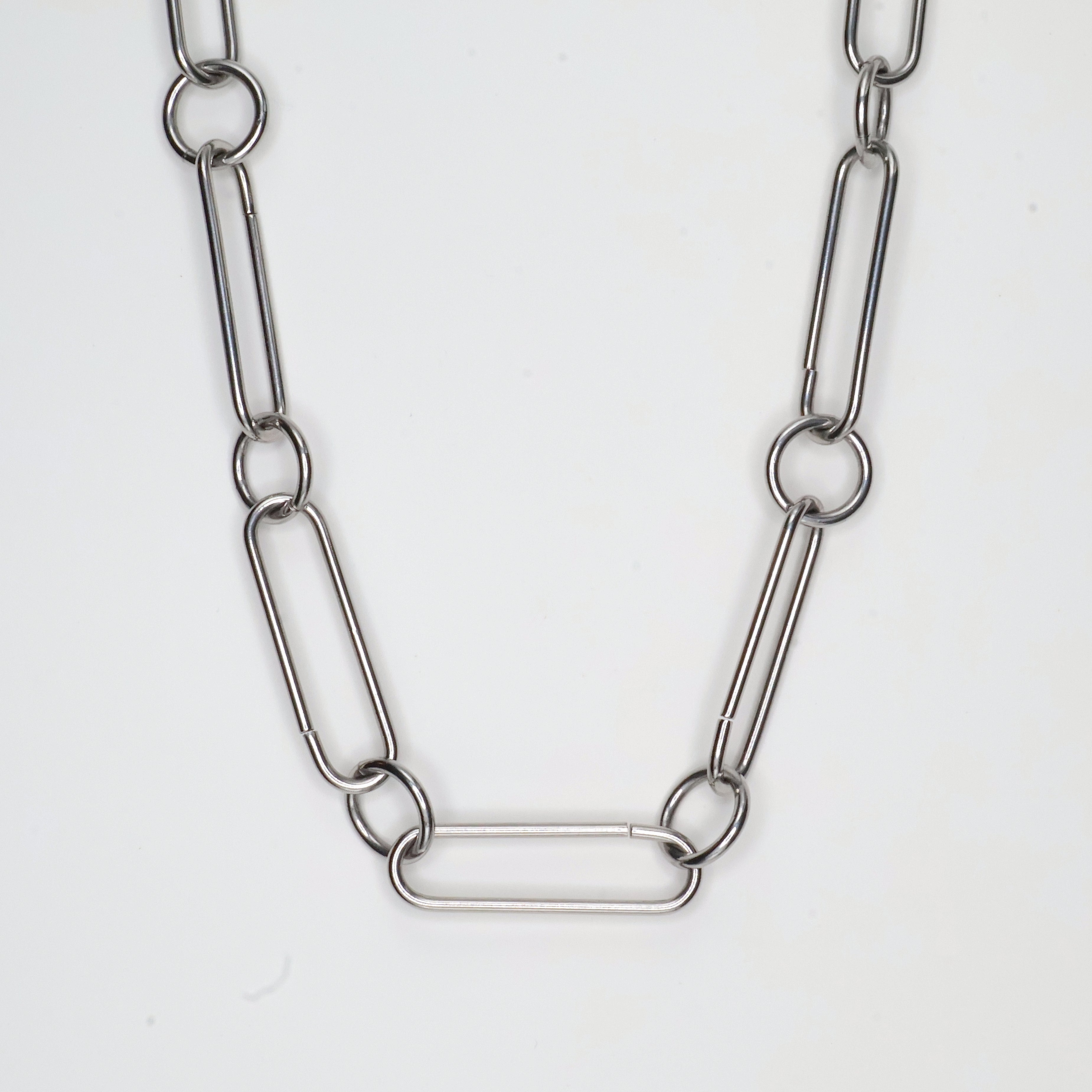 Steel Loop Choker Necklace (Silver)