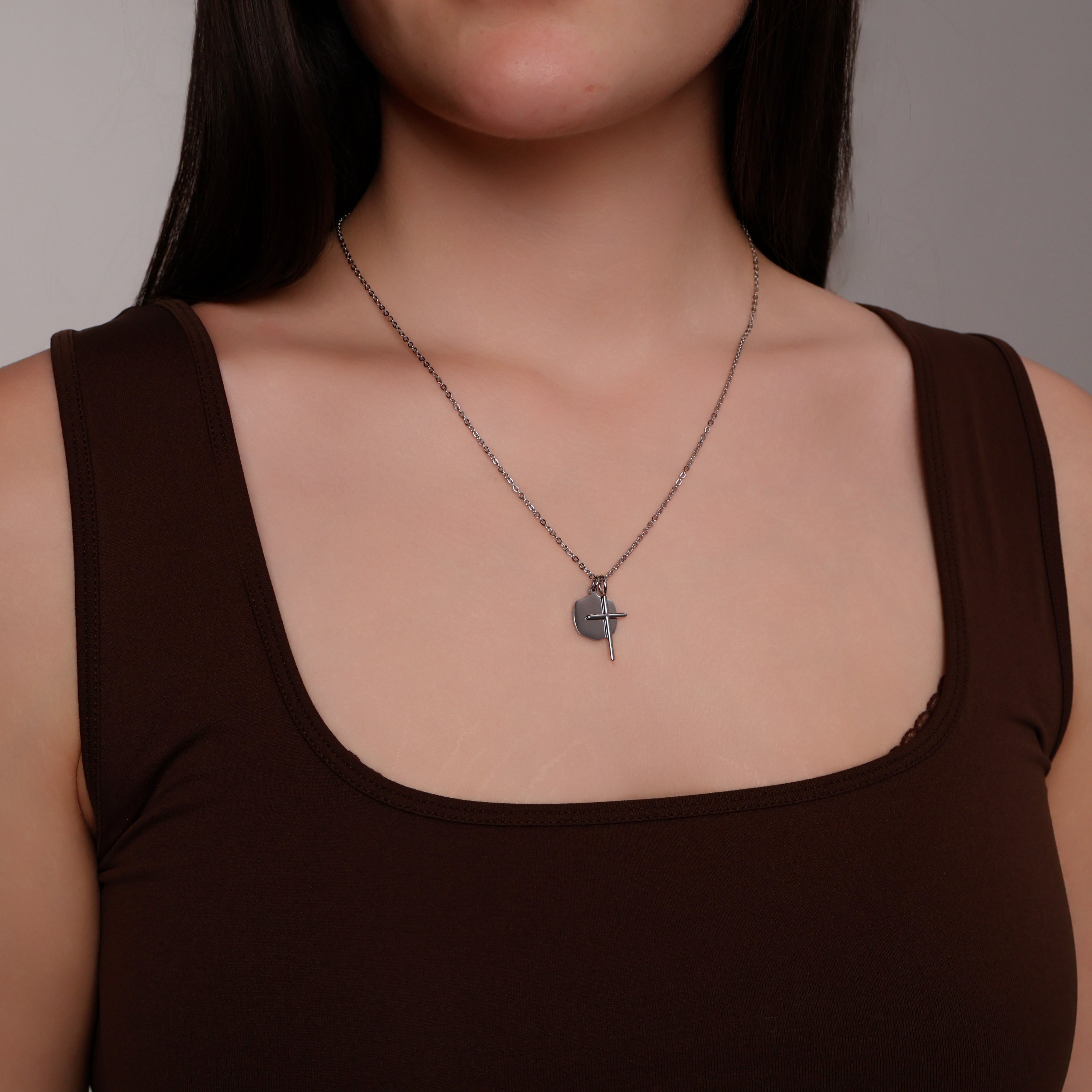 Cross Prism Necklace (Silver)