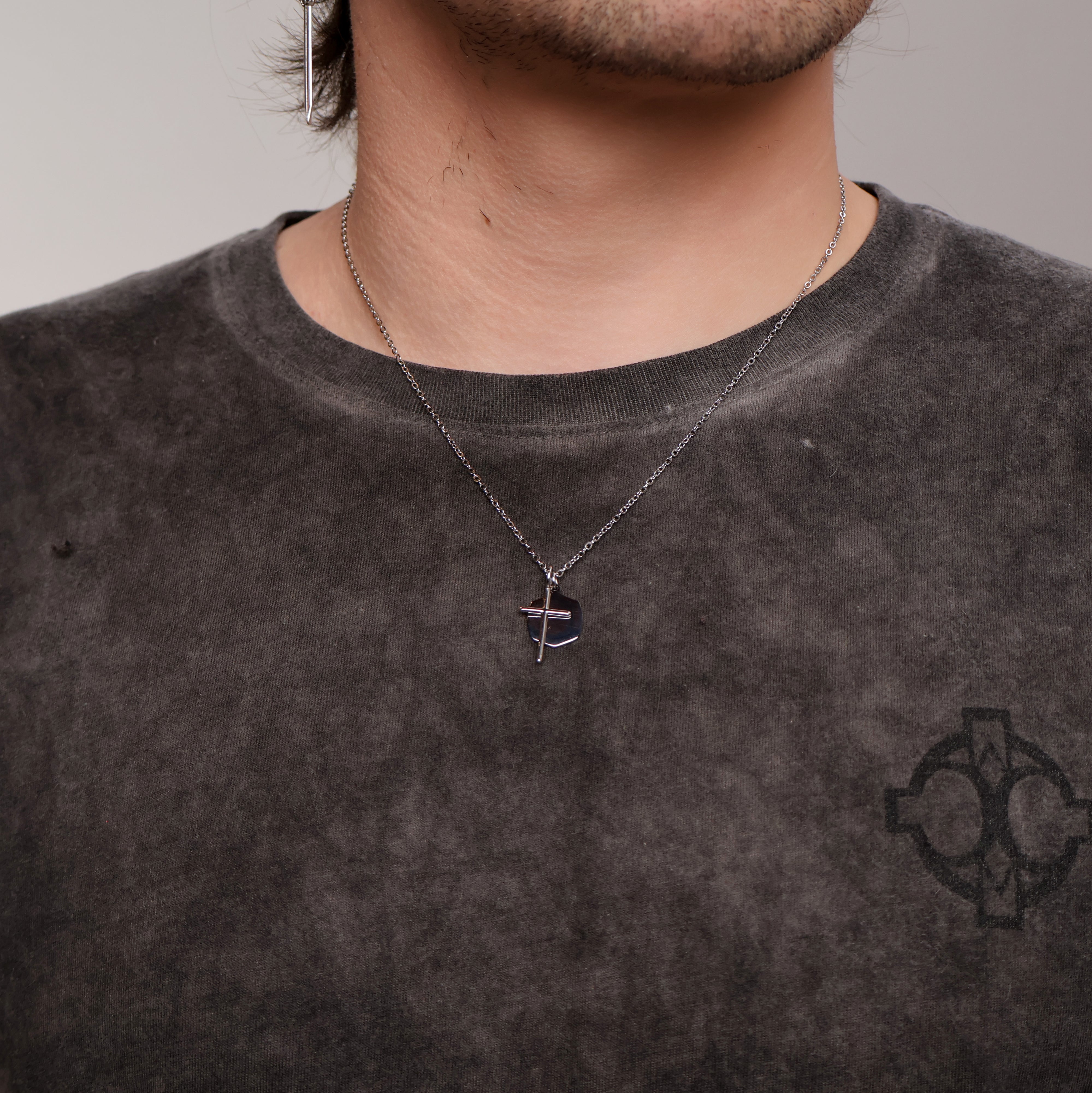 Cross Prism Necklace (Silver)