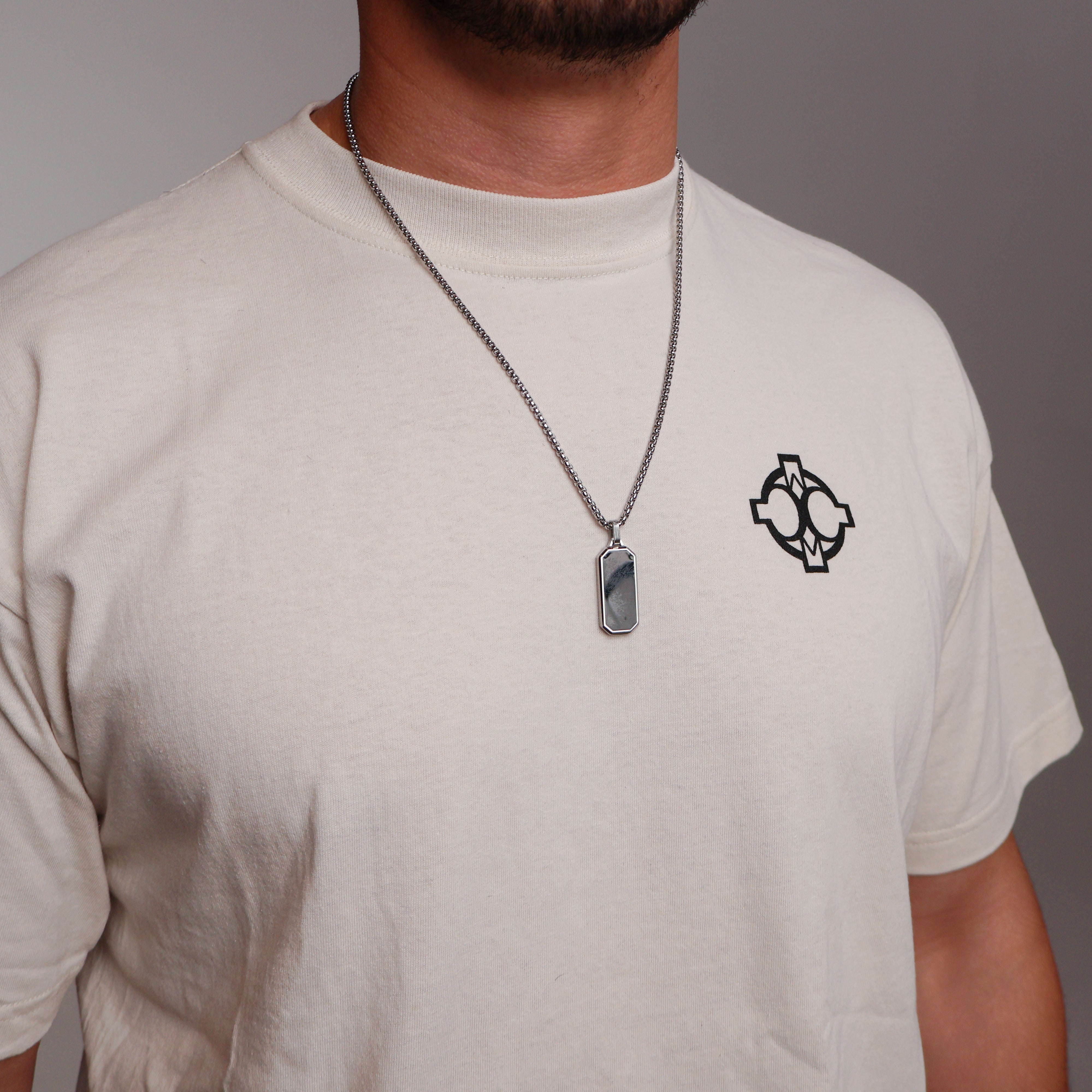 Black Onyx Pendant Necklace (Silver)