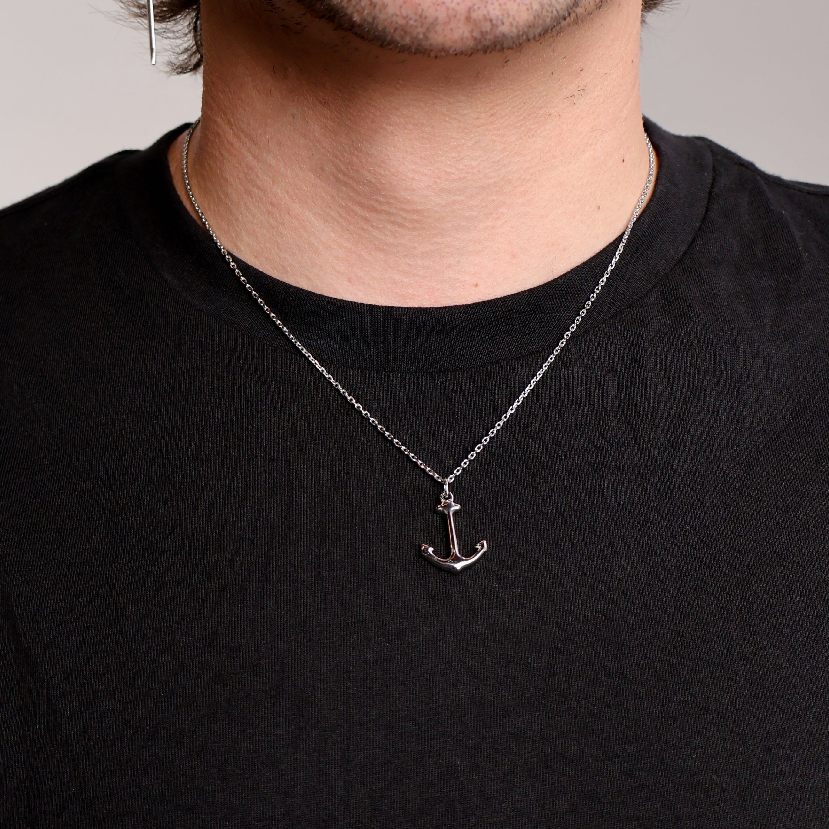 Anchor Pendant Necklace (Silver)