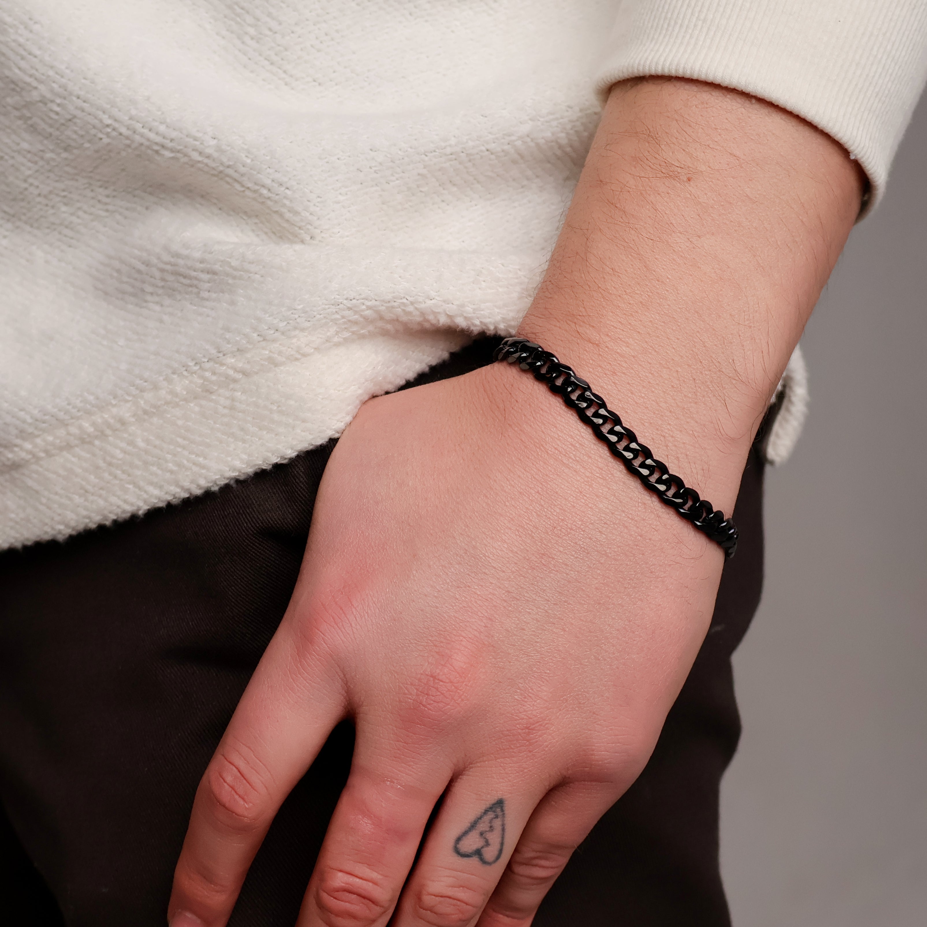 Cuban Link Bracelet (Black) 7mm