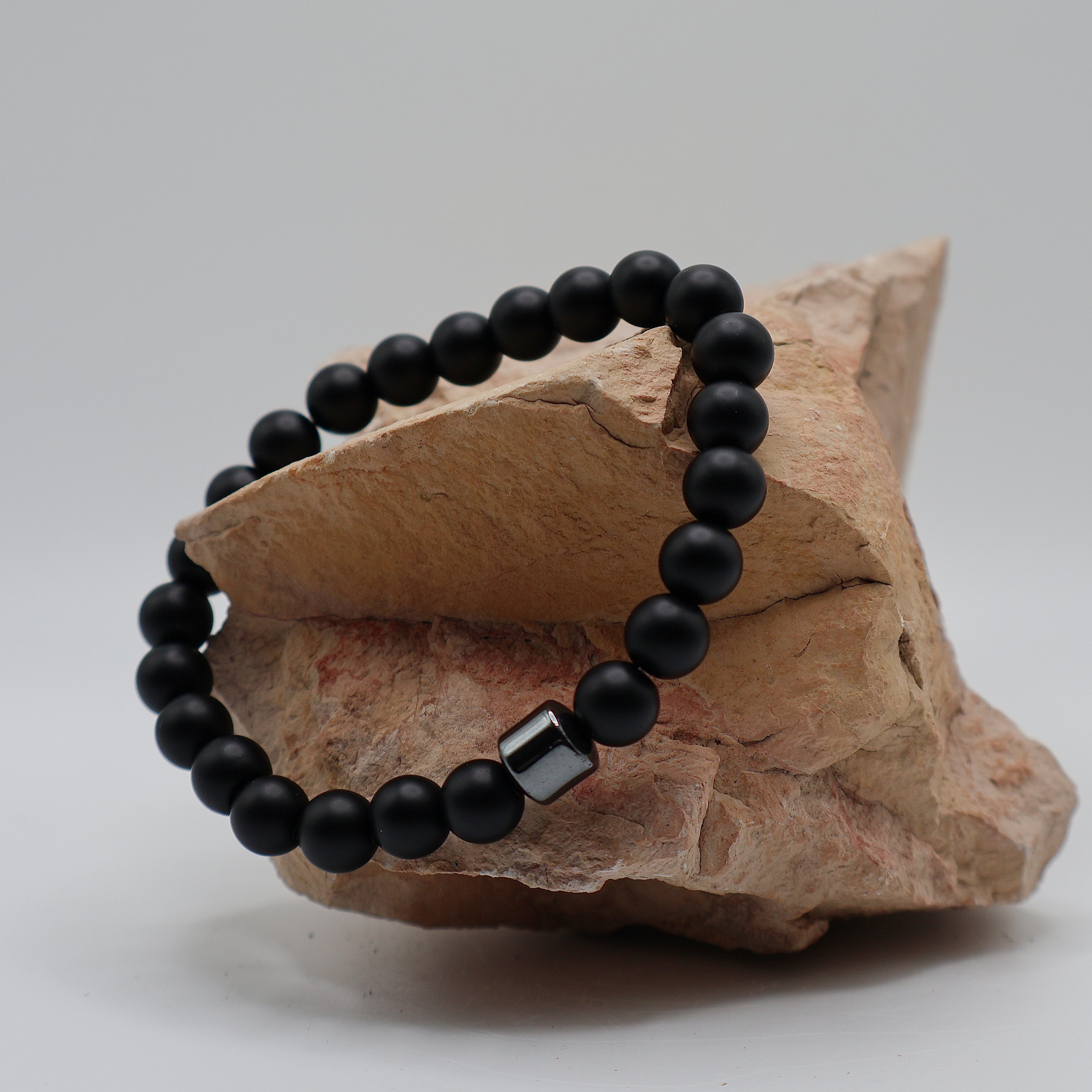 Matt Black Bead Bracelet