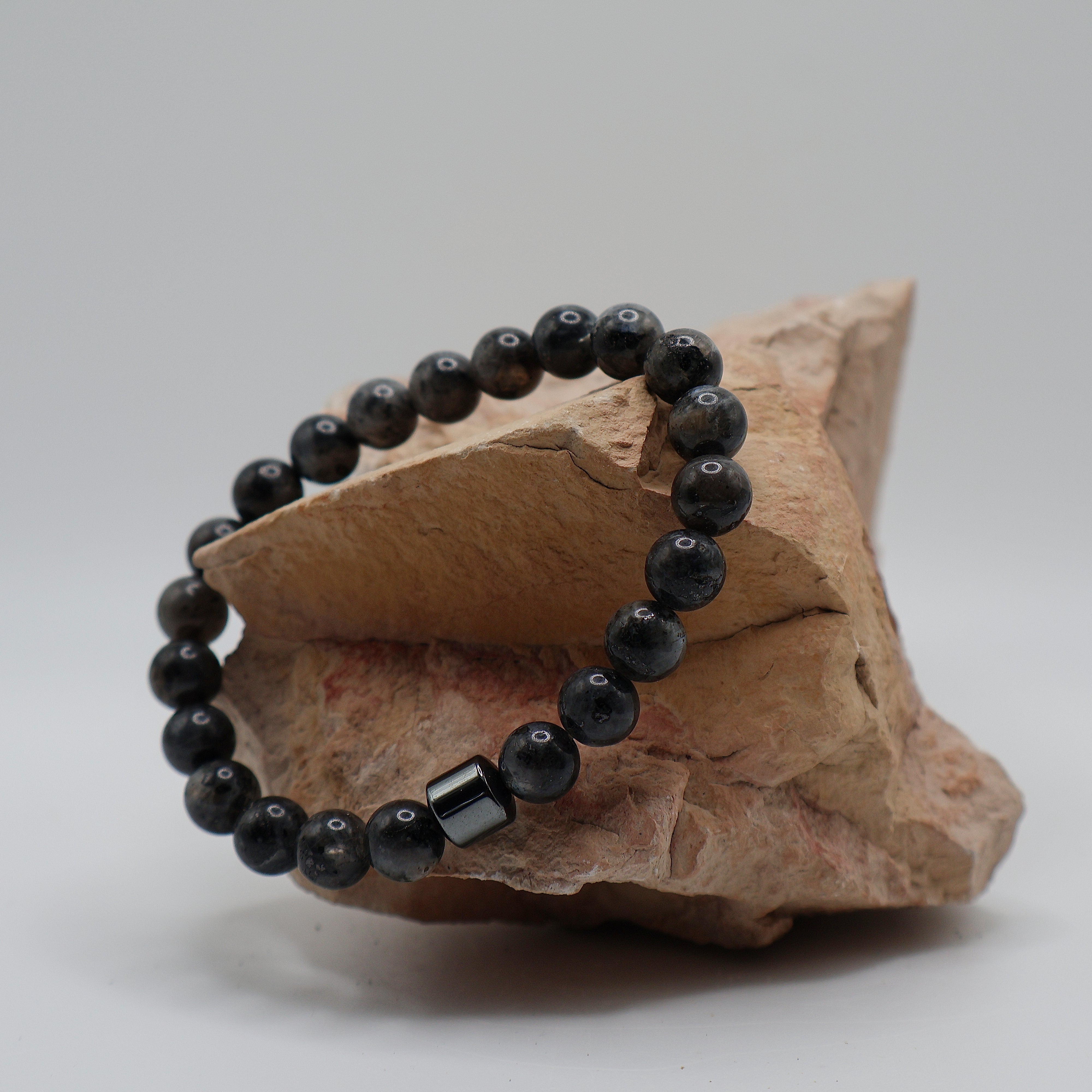 Black Labradorite Bead Bracelet
