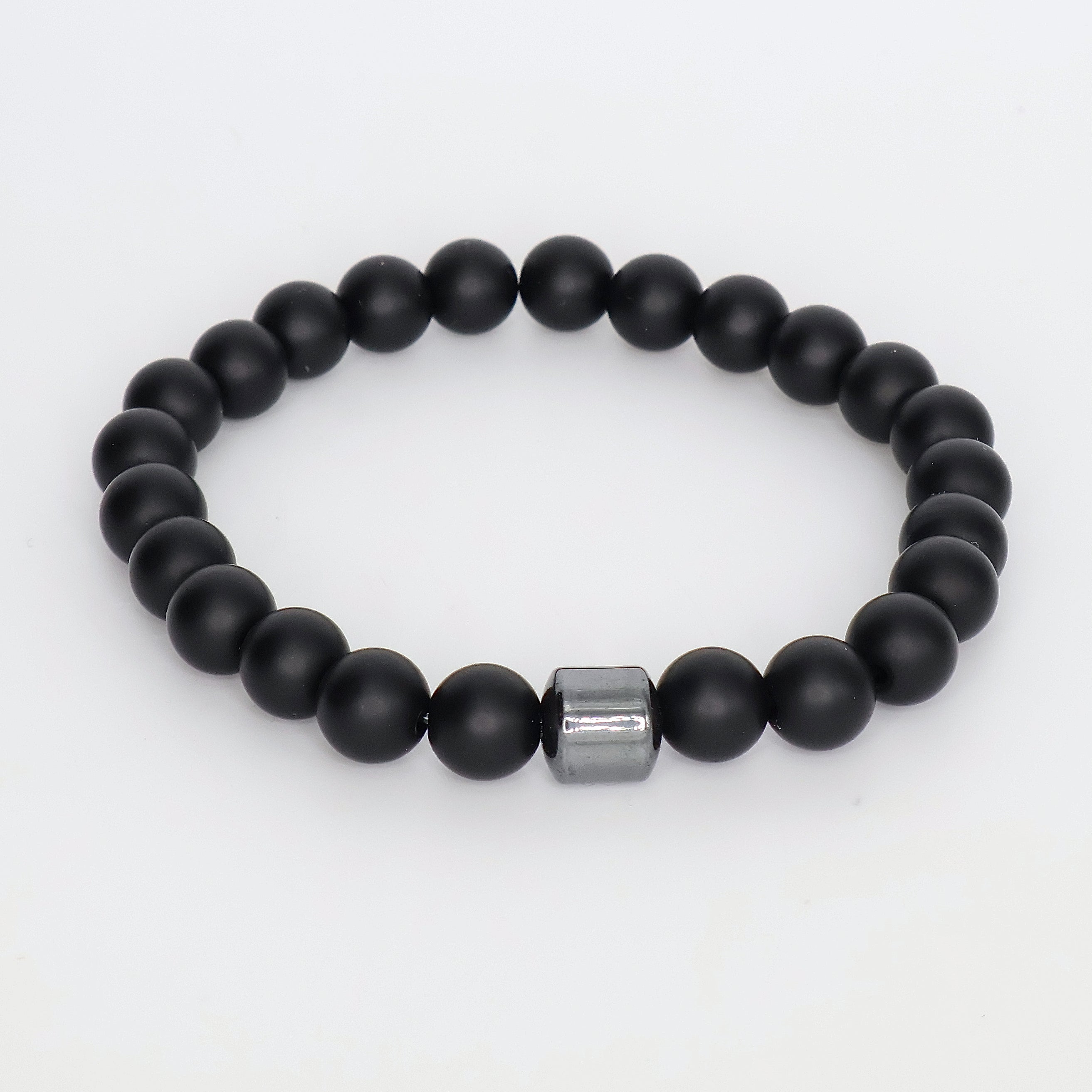 Matt Black Bead Bracelet